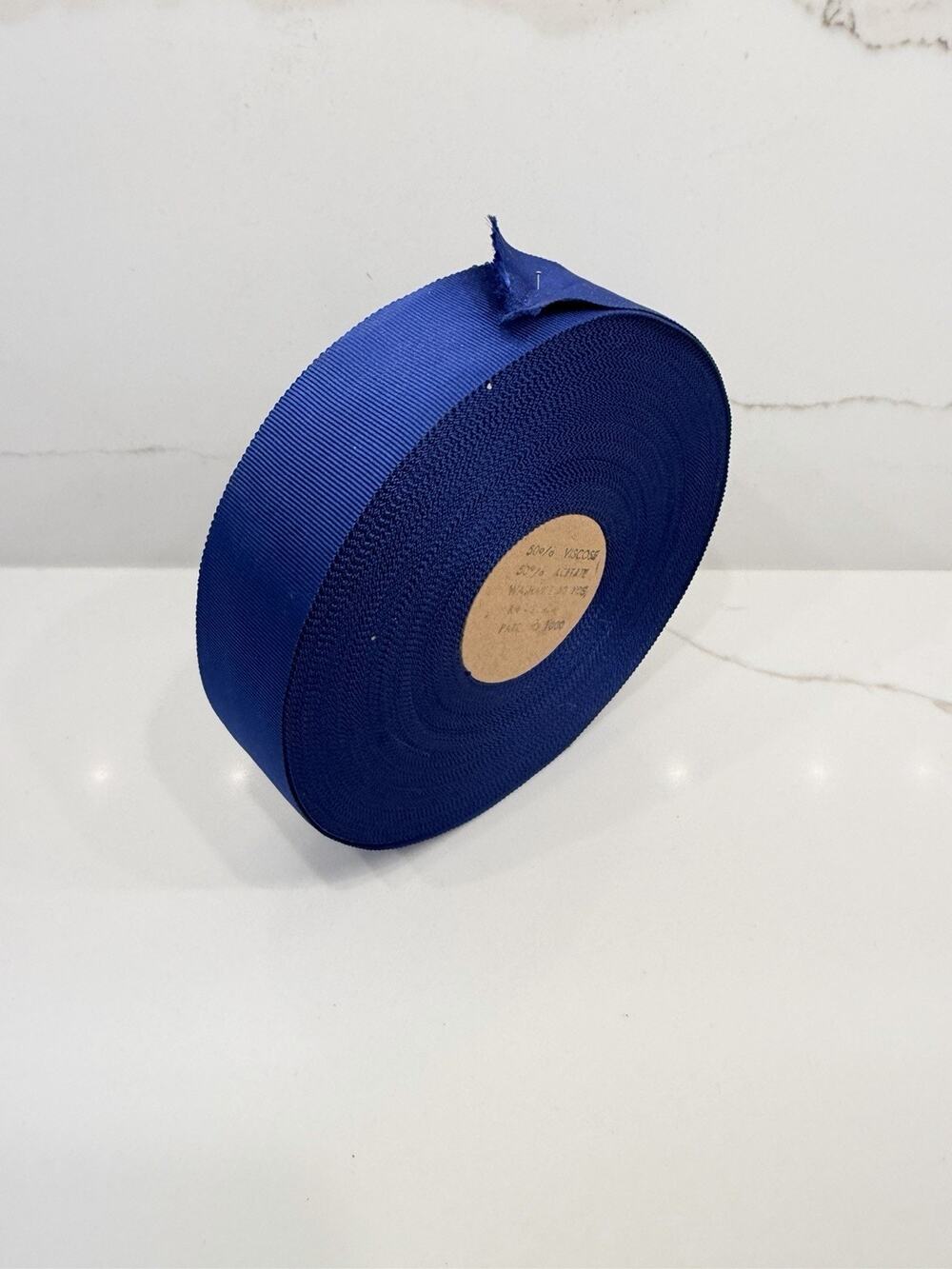 Vintage Royal Blue Grosgrain Ribbon 1 1/4” Wide 50 Yd Roll Viscose Acetate Trim